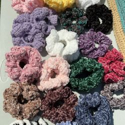 Handmade crochet Hair Scrunchies