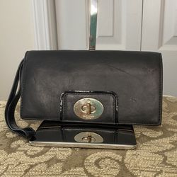 Kate Spade Black Leather Wallet Wristlet