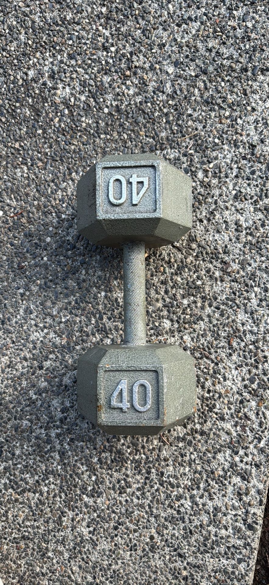 Single 40lb Iron Hex Dumbbell