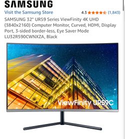 SAMSUNG 32" UR59 Series View Finity 4K UHD (3840x2160) Computer Monitor