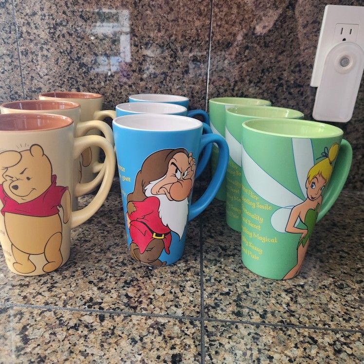 9 Disney Tall Mugs