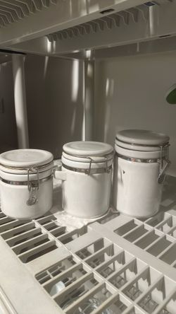 White Ceramic Canister Set of 3