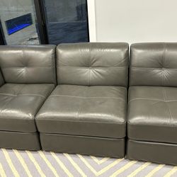 Macy,s Modular Leather 6 Piece Sectional Sofa