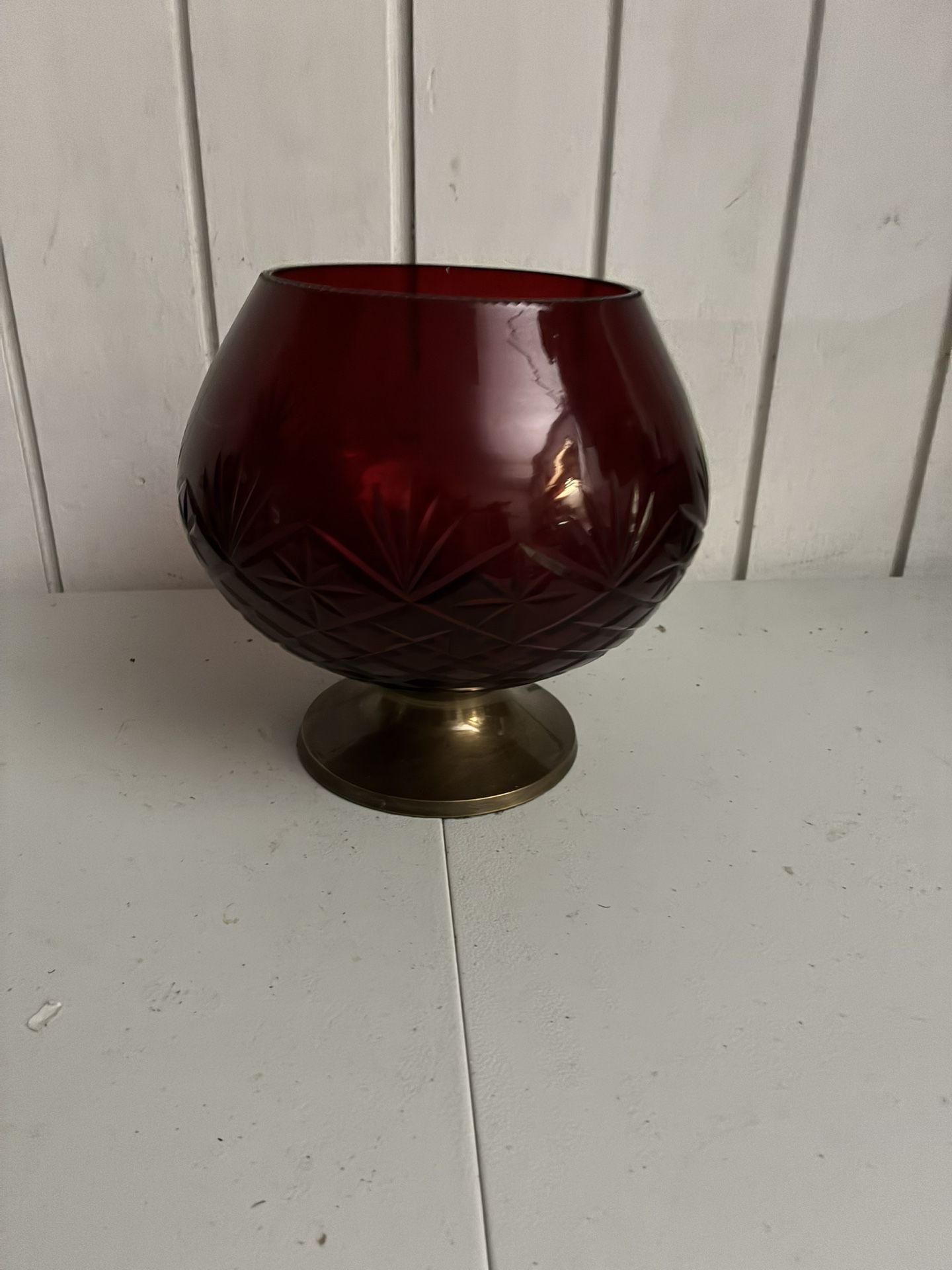 Imported Vintage Red Ruby Candle Holder