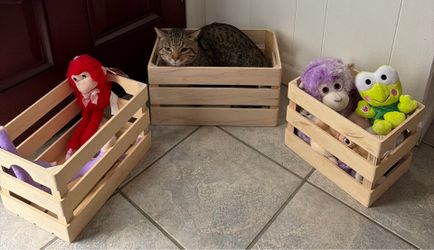 Set of 3 wooden crates