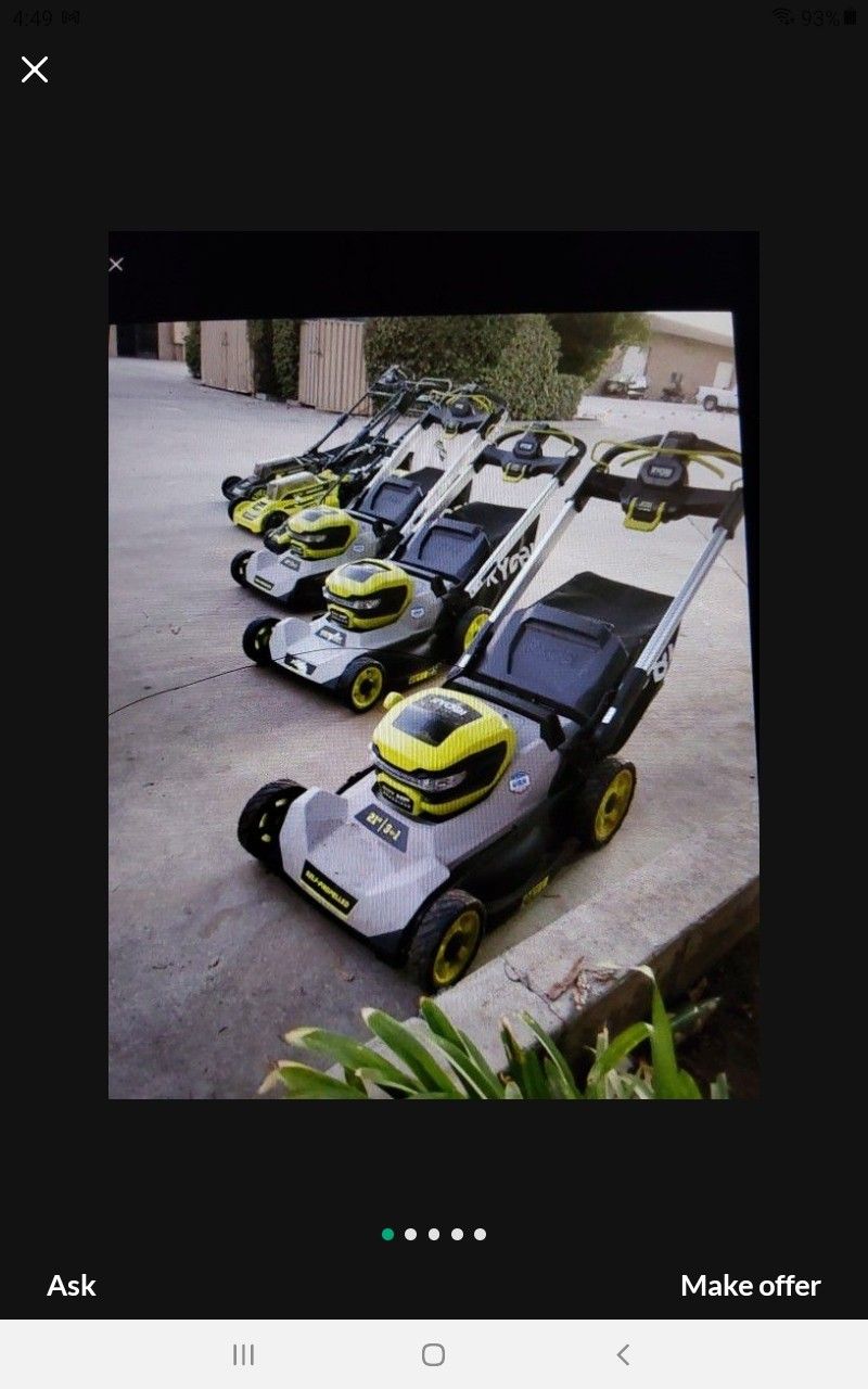 RYOBI 40V CORDLESS BRUSHLESS SELF PROPELLED LAWN MOWER TOOL ONLY LIKE NEW