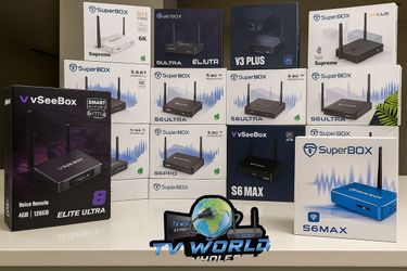 SuperBOX Super box S6 Models Max, Pro, Ultra, Supreme & Vsee Models V3 plus Vsee Elite ultra 8 wholesale available