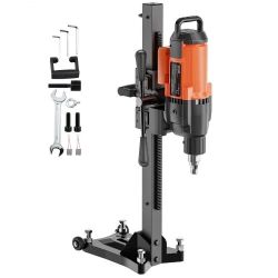 579*Diamond Core Drilling Machine, 10in Wet Concrete Core Drill Rig with Stand Wheels, 750RPM Speed & 1-1/4" Thread & Lifting Handle, 10in Drilling Di