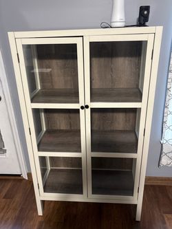 White Glass Door Display Cabinet
