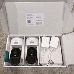 2 Arlo Essential Pan Tilt Security Camera 2K - Wired Plug-in Power Outdoor Camera