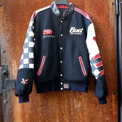 Vintage Dale Earnhardt Jr. Leather Reversible Racing NASCAR Jacket Sz Large
