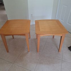 2 Maple Wood Side Tables 