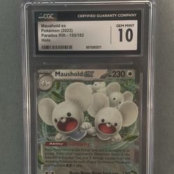 2023 CGC 10 Maushold EX Holo 155/182 Paradox Rift - Pokemon Card English
