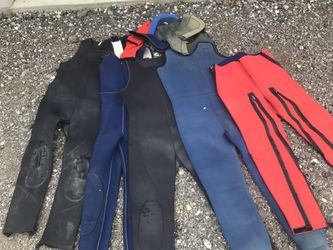 Wetsuits and dive bags