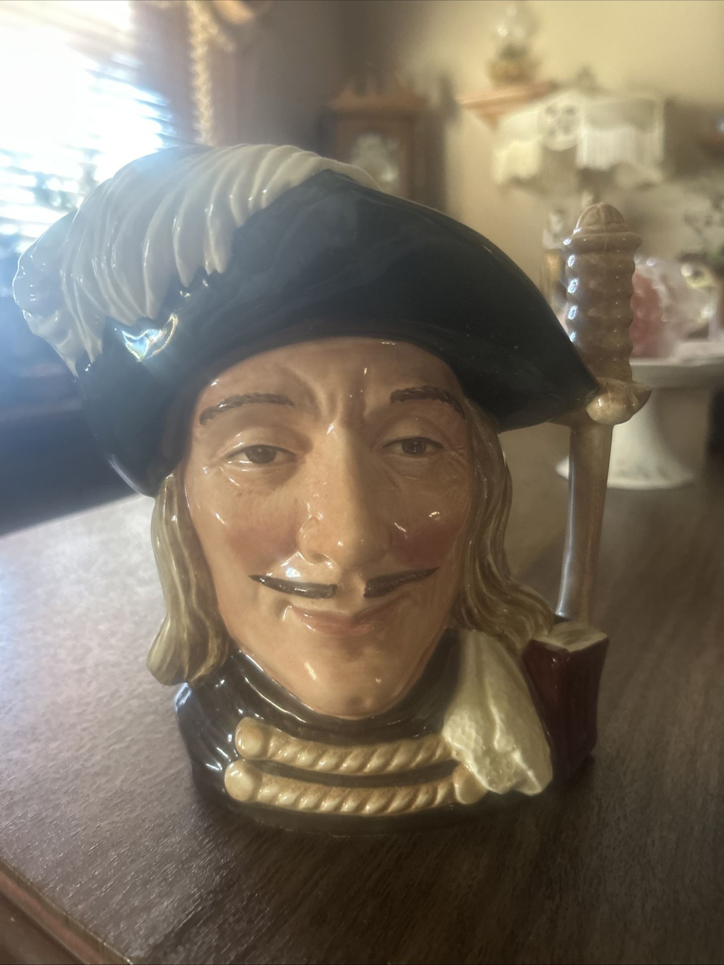 Royal Doulton Large Aramis D6441 Toby Jug Musketeer Vintage 7.5” Inch Tall Large
