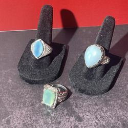 Sterling Silver Aqua Marines