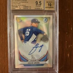 2014 Bowman Chrome Los Angeles Dodgers Julio Urias Auto Refractor #/500 BGS 9.5 
