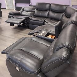 New power sectional with power recliners on sale now don't miss