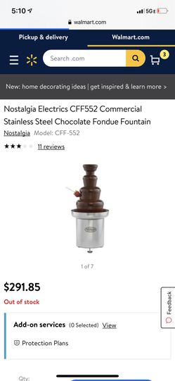 Nostalgia Electrics CFF552 Commercial Stainless Steel Chocolate Fondue Fountain