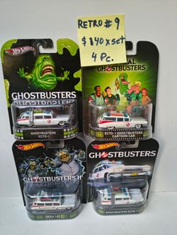 Hot Wheels Retro Ghostbusters Ecto-1 Car Set 4 Pc