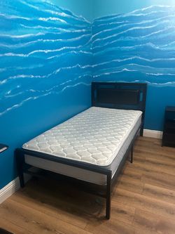 Twin bed with mattress