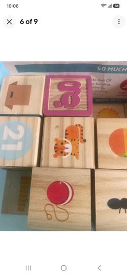 Chuckle & Roar ABC Learning Blocks Set 26 Premium Wood Blocks 50 Challenge Cards