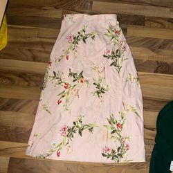 Pink floral midi skirt #floralskirt
