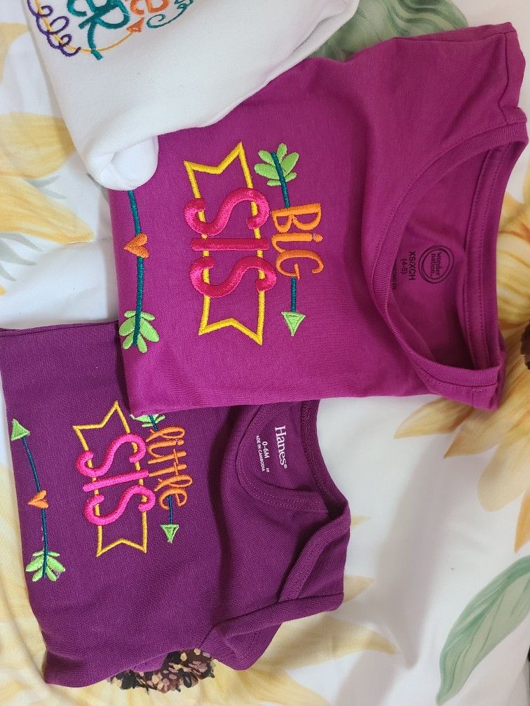 Big Sister Little Sister Shirt Onsie Sets