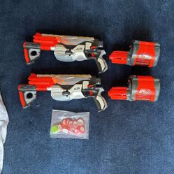 2 Nerf Vortex Pyragon Blasters. With Magazines