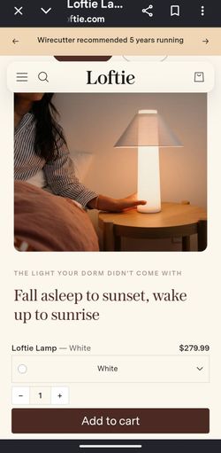 Loftie Lamp – White- Brand New