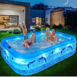 INFLATABLE SWIMMING  POOL WITH COLORFUL LIGHTS 