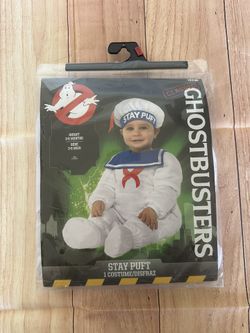 Ghostbusters Stay Puft Marshmallow Man Baby Boy Costume Size 3-6 Months