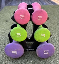 Neoprene Dumbbell Weight Set (20lbs w/ rack)