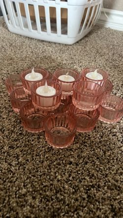 Pink Votive Candle Holders