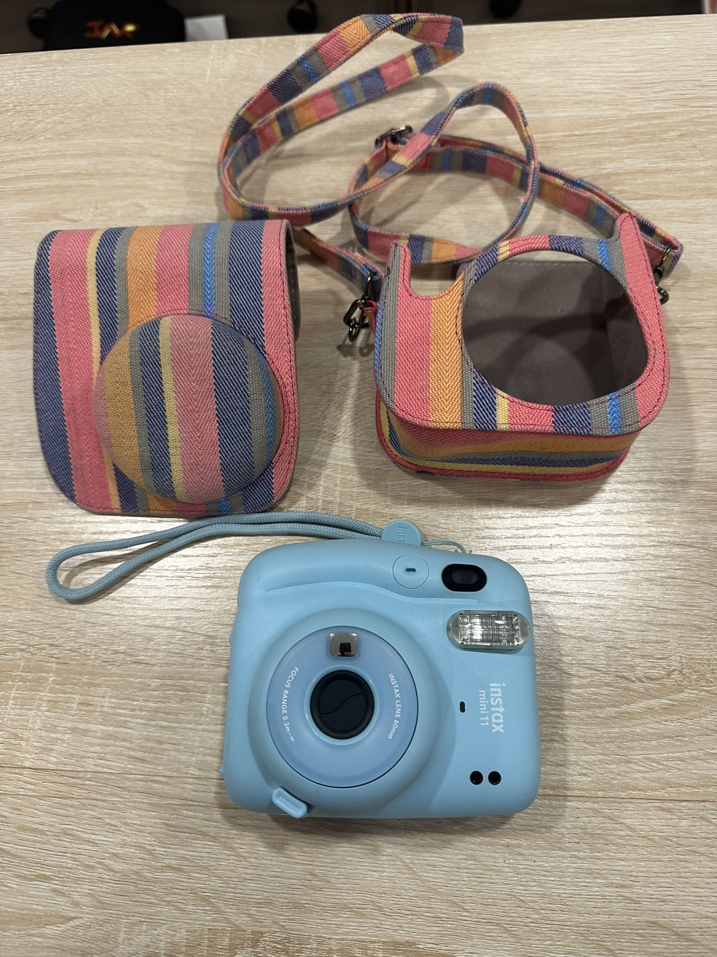 FujiFilm Instax Mini Instant Camera Blue Gently Used Very Clean Tested with case