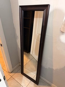 Full Length Floor Mirror Dark Wood Frame