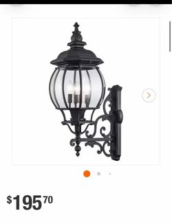 Francisco 29.5 in. 4-Light Black Coach Outdoor Wall Light Fixture with Clear Glass. Retail price $195 our price $85 Bel Air Model # 4052 BK L-561
