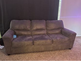 Gray Microfiber over stuffed Three-Seat Sofa