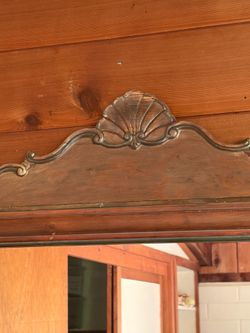 Vintage, ornate, wood wall mirror