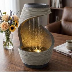 Modern Indoor Tabletop Water Fountain for Office Decor
Gifts for Women Men Zen Relaxation Water Fountains Desktop Waterfall Desk Home Office Decor