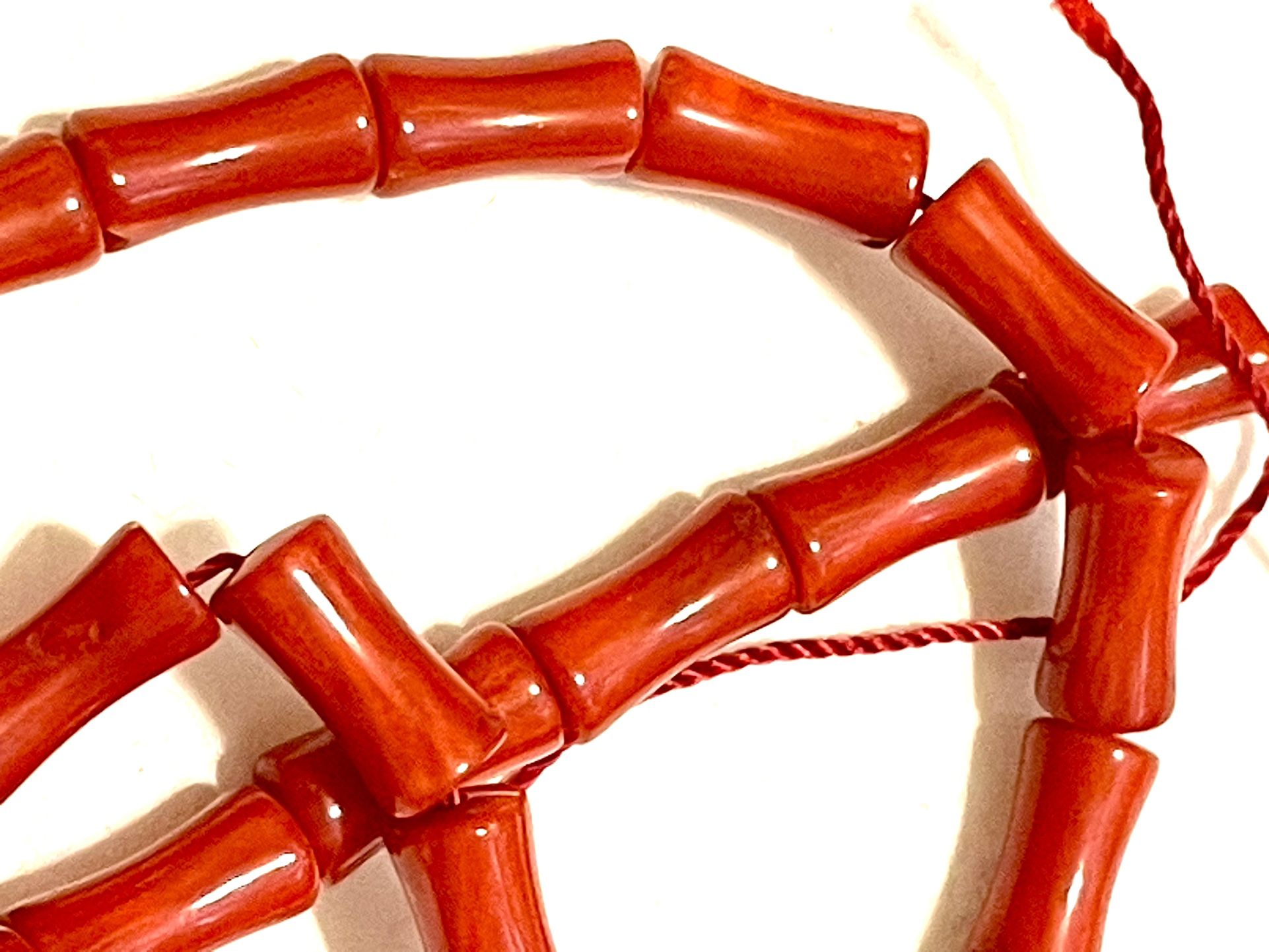 16” Of 8mm Coral Pinch Beads