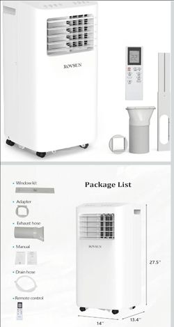 ROVSUN 10000 BTU Portable Air Conditioner with Remote Control, 3-in-1 Room AC Unit, Fan & Dehumidifier with Digital Display, 24H Timer & Installation