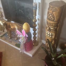 Two Solid Brass Candle Stick Holders