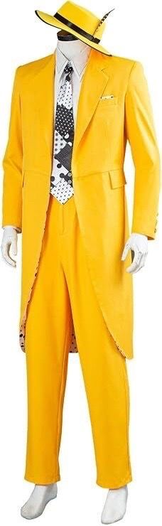 Men's Yellow Jim Carrey Mask Costume Suit - Halloween & Cosplay