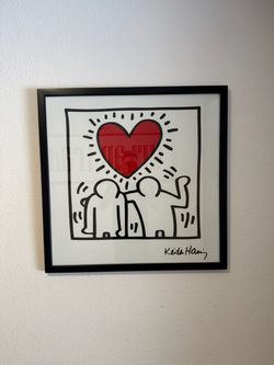 Large Love Keith Haring Framed Art Print