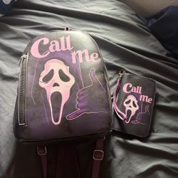 Ghostface backpack with wallet