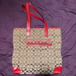 Red/Brown Coach Tote bag