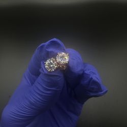 VVS1 Rose Gold plated 925 Silver Moissanite Stud Earrings Men Women jewelry 