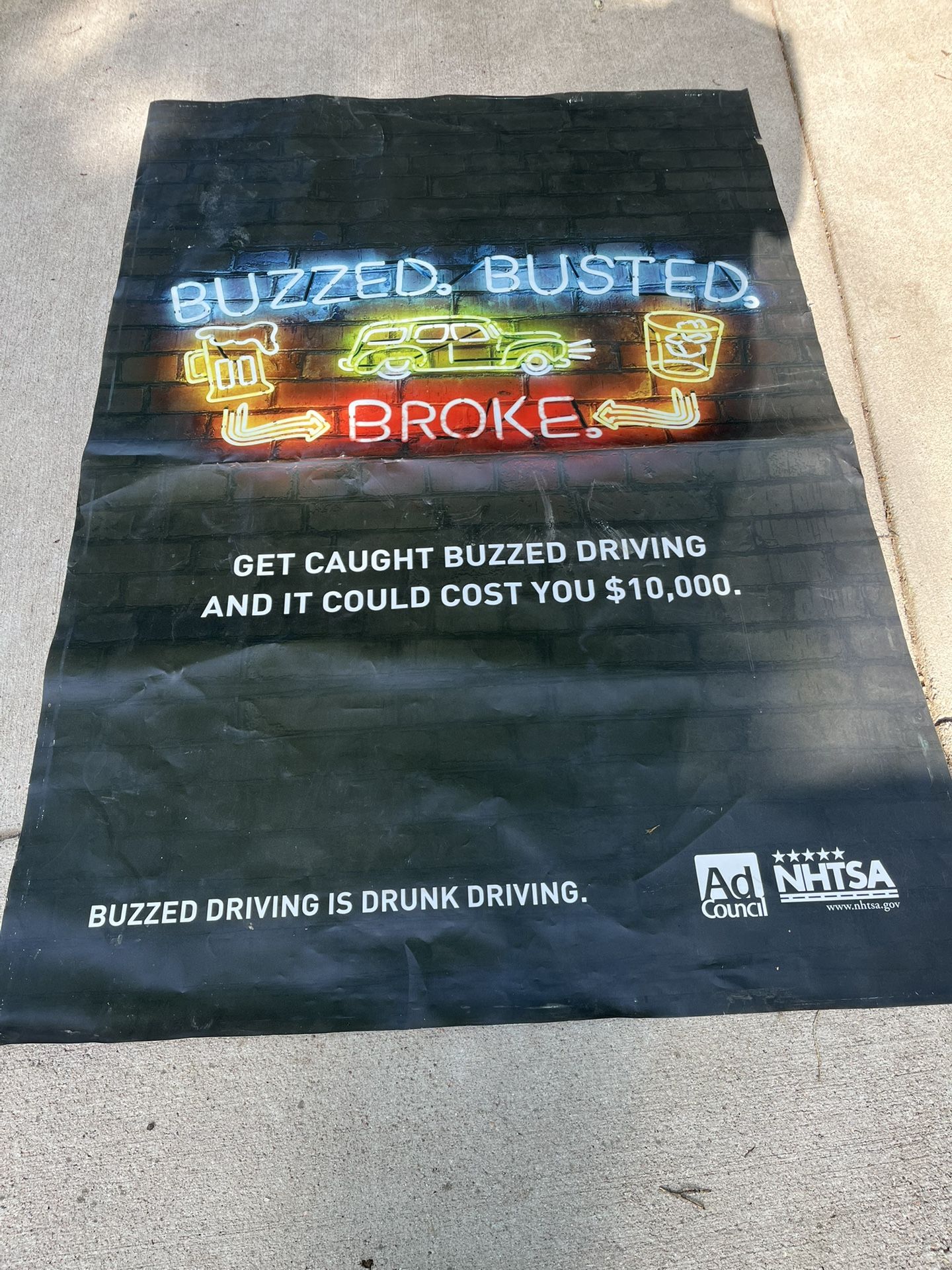 Free 68”x47” Wall Poster For Buzzed Driving