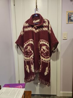 Beautiful reversible Purple women's poncho. One size fits all